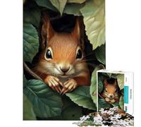 Puzzle da 1000 pezzi per adulti e ragazzi con simpatico scoiattolo che gioca a nascondino Giocattolo decorativo da parete migliora la memoria stimola la memoria e offre una sfida (dimensioni 50x75cm)