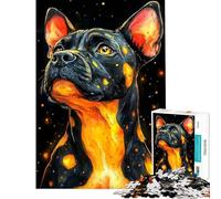 Puzzle da 1000 pezzi per adulti e ragazzi con soggetto Pit Bull Dog nello spazio animale stimolante per il cervello regalo per donne gioco rompicapo per maggiori di 14 anni (50x75cm)