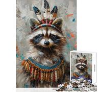 Puzzle da 1000 pezzi per adulti e ragazzi con soggetto procione indiano e storia gioco pratico per tutta la famiglia giocattolo fai-da-te compleanno e Natale (50x75cm)