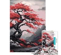 Puzzle da 1000 pezzi per adulti e ragazzi con tema albero di luna rossa e scuro ideale per stimolare la mente Un gioco rompicapo per donne dai 14 anni in su (38x26cm)