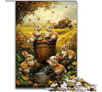 Puzzle da 1000 pezzi per adulti e ragazzi, conigli nel campo, attività divertenti per la casa, giocattoli per i giorni di pioggia, regali di compleanno (dimensioni 50x75cm)