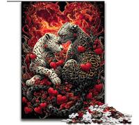 Puzzle da 1000 pezzi per adulti e ragazzi, coppia di leopardi, adatto a persone dai 14 anni in su Difficile da completare ma divertente e spiritoso Ottimo regalo dimensioni 26x38cm