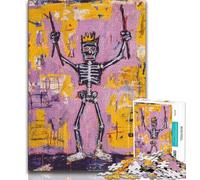 Puzzle da 1000 pezzi per adulti e ragazzi, corpo scheletrico in stile Basquiat, difficile da completare ma divertente e umoristico, compleanni e anniversari (38x26cm)