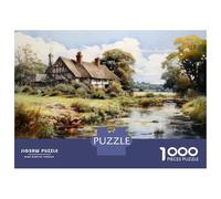 Puzzle Da 1000 Pezzi Per Adulti E Ragazzi Cottage by The River Puzzle Per Adulti Gioco Pratico Un'opera D'arte Ideale Come Regalo 52x38cm/1000pcs
