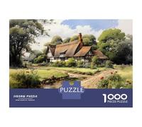 Puzzle Da 1000 Pezzi Per Adulti E Ragazzi Cottage by The Stream Puzzle Per Adulti Giochi Rilassanti Decorazione Per La Casa Regali Unici Per Compleanno E Natale 52x38cm/1000pcs