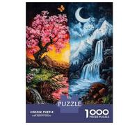 Puzzle Da 1000 Pezzi Per Adulti E Ragazzi Day And Night Landscape Puzzle Giochi Divertenti Sfida Difficile Interazione Genitore-figlio 52x38cm/1000pcs