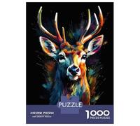 Puzzle Da 1000 Pezzi Per Adulti E Ragazzi Deer Art Style 1 Puzzle Per Adulti Giochi Divertenti Decorazione Murale Interazione Genitore-figlio 70x50cm/1000pcs