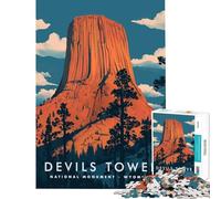 Puzzle da 1000 pezzi per adulti e ragazzi Devils Tower Wyoming giocattoli educativi gioco pratico per divertimento in famiglia regalo di Babbo Natale segreto (dimensioni 38x26cm)