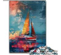 Puzzle da 1000 pezzi per adulti e ragazzi, dipinto a olio di barche a vela, giocattoli, giochi educativi, decorazioni per la casa e regali unici antistress (dimensioni 50x75cm)