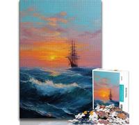 Puzzle da 1000 pezzi per adulti e ragazzi,dipinto a olio di barche a vela,impegnativo e difficile,decorazione murale,regali unici per compleanno e Natale,adatto per bambini di età tra 38x26cm
