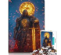 Puzzle da 1000 pezzi per adulti e ragazzi, dipinto di cavaliere e guerriero medievale, difficile da completare ma divertente e umoristico, regalo di compleanno, regali, arte murale 50x75cm