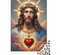 Puzzle da 1000 Pezzi per Adulti e Ragazzi Divino Gesù Cristo: Gesù Incoronato Sacro Cuore Regalo Divertente e Attività per la Casa dai 12 Anni 70x50cm/1000 pezzi