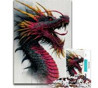 Puzzle da 1000 pezzi per adulti e ragazzi, drago cinese, gioco stimolante, ideale come regalo per tutta la famiglia (75x50cm)