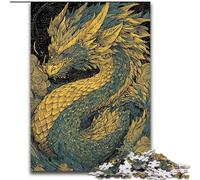 Puzzle da 1000 pezzi per adulti e ragazzi Drago d'oro, adatto a persone dai 14 anni in su Difficile da completare ma divertente e spiritoso Ottimo regalo dimensioni 50x75cm