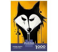 Puzzle Da 1000 Pezzi Per Adulti E Ragazzi Dripping Wolf Painting Puzzle Per Adulti Gioco Pratico Un'opera D'arte Ideale Come Regalo 52x38cm/1000pcs