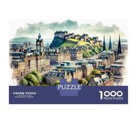 Puzzle Da 1000 Pezzi Per Adulti E Ragazzi Edinburgh Castle Panorama Puzzle Per Adulti Gioco Pratico Un'opera D'arte Ideale Come Regalo 38x26cm/1000pcs