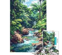 Puzzle da 1000 pezzi per adulti e ragazzi fiume Hawaii pixel art giocattolo educativo gioco pratico per divertimento in famiglia regalo di Babbo Natale segreto (dimensioni 50x75cm)