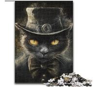 Puzzle da 1000 pezzi per adulti e ragazzi, gatto nero, adatto a persone dai 14 anni in su Difficile da completare ma divertente e spiritoso Ottimo regalo dimensioni 50x75cm