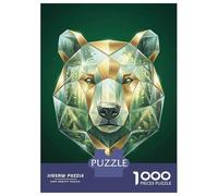Puzzle Da 1000 Pezzi Per Adulti E Ragazzi Geometric Bear Head with Forest Scene Puzzle Gioco Per Famiglie Sfida Difficile Difficile E Sfida 70x50cm/1000pcs