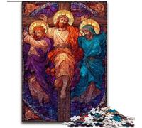Puzzle da 1000 pezzi per adulti e ragazzi, Gesù in vetro colorato, per bambini dai 14 anni in su, ideale come regalo per tutta la famiglia e gli amici (dimensioni 26x38cm)