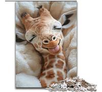 Puzzle da 1000 pezzi per adulti e ragazzi, giraffa addormentata, giocattolo educativo intellettuale decomprimente, regalo di compleanno, regali dimensioni 26x38cm