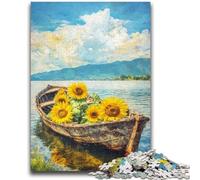 Puzzle da 1000 pezzi per adulti e ragazzi Girasoli sulla barca Puzzle da 1000 pezzi, ideale come regalo per tutta la famiglia Adatto per bambini di età compresa tra 75 e 14 anni (75x50cm)