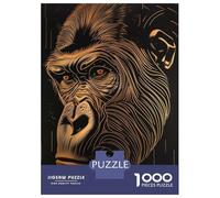 Puzzle Da 1000 Pezzi Per Adulti E Ragazzi Golden King Gorilla Puzzle Per Adulti Gioco Pratico Un'opera D'arte Ideale Come Regalo 52x38cm/1000pcs