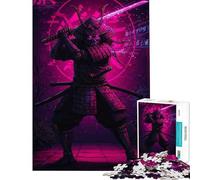 Puzzle da 1000 pezzi per adulti e ragazzi guerriero samurai cyberpunk con spada luminosa Un rompicapo stimolante e divertente adatto a partire dai 14 anni (38x52cm)