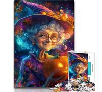 Puzzle da 1000 pezzi per adulti e ragazzi, Halloween, nonna, sfida difficile, antistress, ogni pezzo è unico, gioco divertente e stimolante per tutta la famiglia, 50x75cm