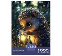 Puzzle Da 1000 Pezzi Per Adulti E Ragazzi Hedgehog with Firefly Jar Puzzle Giochi Divertenti Sfida Difficile Interazione Genitore-figlio 52x38cm/1000pcs