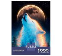 Puzzle Da 1000 Pezzi Per Adulti E Ragazzi Howling Wolf Under The Moon Puzzle Per Adulti Giocattolo Decorazione Da Parete Decorazione Da Parete Interazione Genitore-figlio 38x26cm/1000pcs