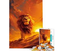 Puzzle da 1000 pezzi per adulti e ragazzi Il Leone Bellissimo Crepuscolo Attività Divertenti da Fare a Casa Decorazione Artistica per la Casa Giochi per Famiglie dai 14 Anni in su (38x52cm)