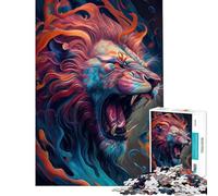 Puzzle da 1000 pezzi per adulti e ragazzi Il Leone Ruggente Gioco divertente per adulti corsa a tempo Ideale come regalo (Dimensioni 38x26cm)