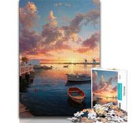 Puzzle da 1000 pezzi per adulti e ragazzi Il porto al tramonto Puzzle da 1000 pezzi Gioco a quiz Decorazione da parete Regali unici per compleanno e Natale 38x26cm