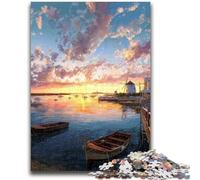 Puzzle da 1000 pezzi per adulti e ragazzi Il porto al tramonto Puzzle da 1000 pezzi, per gioco educativo Sfida Giocattolo Offerta come regalo per tutta la famiglia 38x26cm