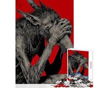 Puzzle da 1000 pezzi per adulti e ragazzi illustrazione di una creatura cornuta inquietante gioco rilassante regalo per donne giocattolo decorativo per la casa Ogni pezzo è unico - (50x75cm)