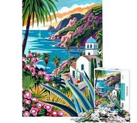 Puzzle da 1000 pezzi per adulti e ragazzi Italia Isole Eolie arte minimalista giocattolo educativo gioco pratico per divertimento in famiglia regalo di Babbo Natale segreto (dimensioni 50x75cm)