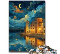 Puzzle da 1000 pezzi per adulti e ragazzi, Italia sotto il cielo notturno, 1000 pezzi per adulti, ideali come regali per tutta la famiglia, adatti per bambini di età compresa tra 50 e 75cm