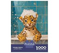 Puzzle Da 1000 Pezzi Per Adulti E Ragazzi Jaguar Bath Time Puzzle Giochi Divertenti Sfida Difficile Interazione Genitore-figlio 52x38cm/1000pcs