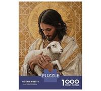 Puzzle Da 1000 Pezzi Per Adulti E Ragazzi Jesus with Lamb Puzzle Per Adulti Giochi Divertenti Decorazione Murale Interazione Genitore-figlio 38x26cm/1000pcs