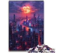 Puzzle da 1000 pezzi per adulti e ragazzi, la Torre delle Perle Orientali a Shanghai, gioco intellettuale per la decorazione della casa, per età dai 14 anni in su, 50x75cm
