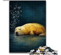 Puzzle da 1000 pezzi per adulti e ragazzi Leone marino addormentato,per bambini dai 14 anni in su,ideale come decorazione per la casa,come regalo per tutta la famiglia e gli amici dimensioni 26x38cm