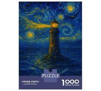 Puzzle Da 1000 Pezzi Per Adulti E Ragazzi Lighthouse Under Starry Night Sky Puzzle Per Adulti Giochi Rilassanti Decorazione Per La Casa Regali Unici Per Compleanno E Natale 70x50cm/1000pcs