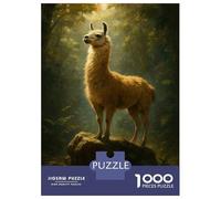 Puzzle Da 1000 Pezzi Per Adulti E Ragazzi Llama Portrait in Forest Setting Puzzle Per Adulti Gioco Per Famiglie Decorazione Per La Casa Compleanno E Regali Unici 52x38cm/1000pcs