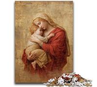 Puzzle da 1000 pezzi per adulti e ragazzi Madonna col Bambino, gioco intellettuale per la decorazione della casa, per età dai 14 anni in su, 38x26cm