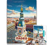 Puzzle da 1000 pezzi per adulti e ragazzi Madrid, per gioco educativo, giocattolo, regalo di compleanno, regali, arte murale (75x50cm)