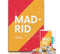 Puzzle da 1000 pezzi per adulti e ragazzi Madrid Spagna, giocattoli educativi per l'apprendimento, giochi per famiglie, adatti per la decorazione del desktop (75x50cm)