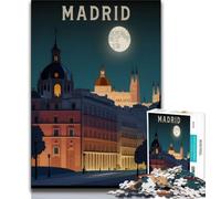 Puzzle da 1000 pezzi per adulti e ragazzi Madrid Spagna Viaggio, per gioco educativo Sfida Giocattolo Regalo di compleanno, Regali, Arte murale (38x26cm)