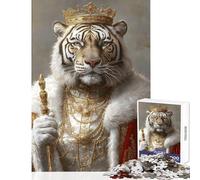 Puzzle da 1000 pezzi per adulti e ragazzi Maestoso Re Tigre gioco educativo un'opera d'arte giocattolo antistress Ogni pezzo è unico - (50x75cm)