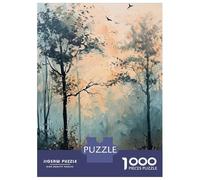 Puzzle Da 1000 Pezzi Per Adulti E Ragazzi Misty Forest Painting with Birds Puzzle Giochi Divertenti Sfida Difficile Interazione Genitore-figlio 52x38cm/1000pcs